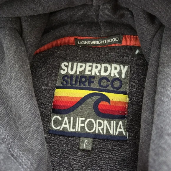 Superdry Surf Co. Gray Hoodie for Men XL British Design Spirit Of Japan - Picture 4 of 10